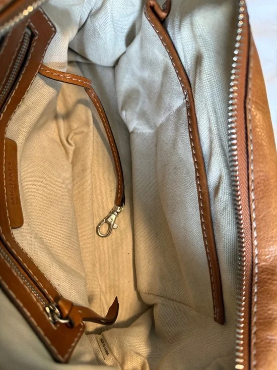 Michael Kors Cognac Leather Satchel with Silver Hardware - Picture 8 of 8